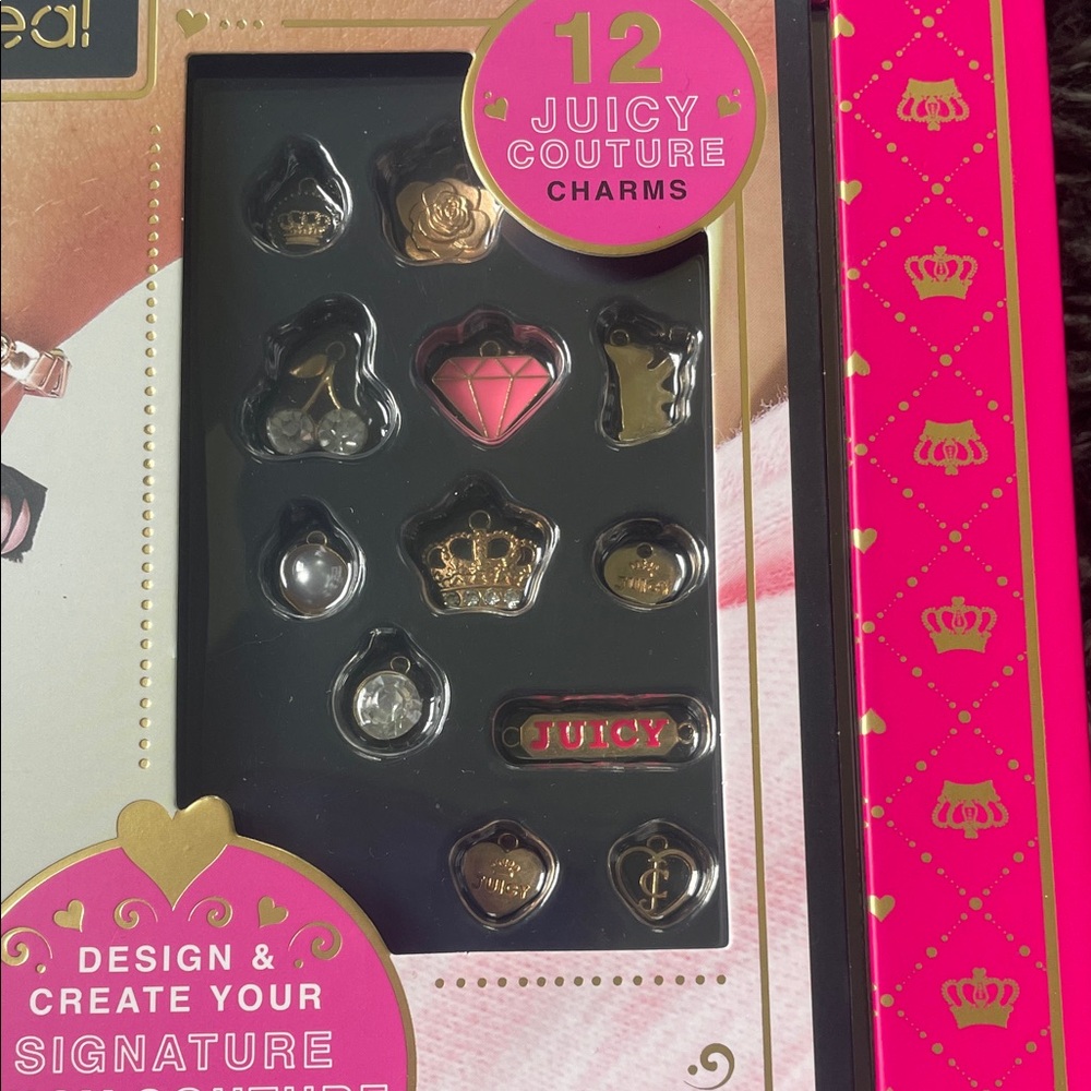 Juicy Couture Pink and Black Charm Bracelet Kit NWT - Picture 3 of 9